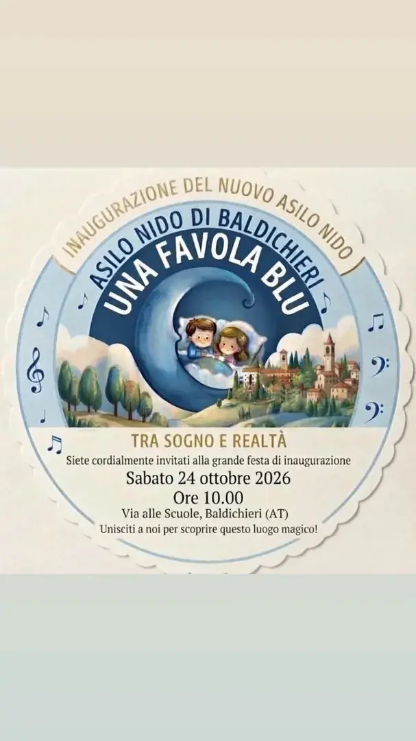 Locandina: Inaugurazione Asilo Nido Una Favola Blu - Tra Sogno e Realtà