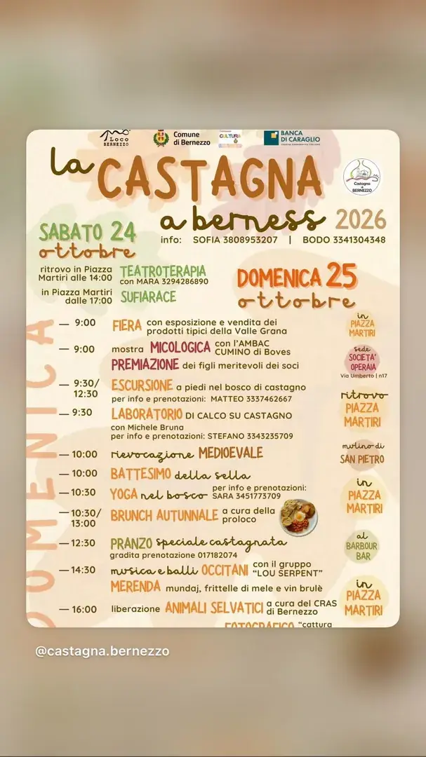 Locandina: La Castagna a Berness 2026