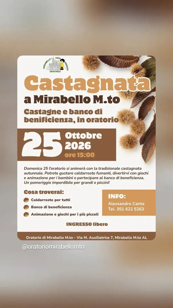 Locandina: Castagnata a Mirabello M.to