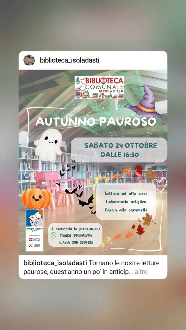 Locandina: Autunno Pauroso - Biblioteca Comunale di Isola d'Asti