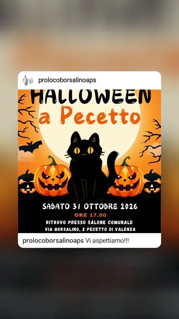 Locandina: Halloween a Pecetto - Pro Loco Borsalino APS