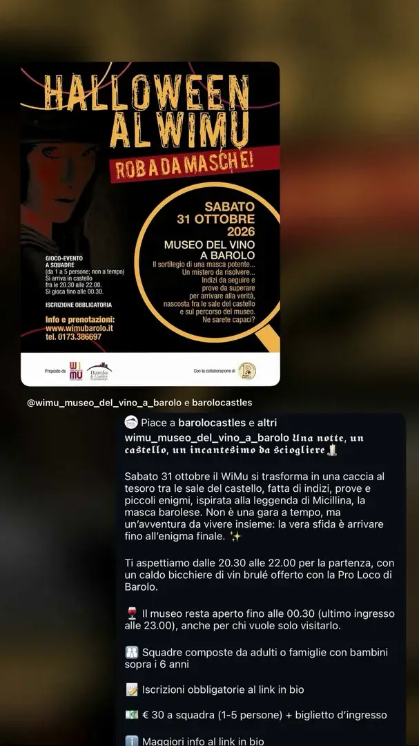 Locandina: Halloween al WiMu - Rob a da Masche!