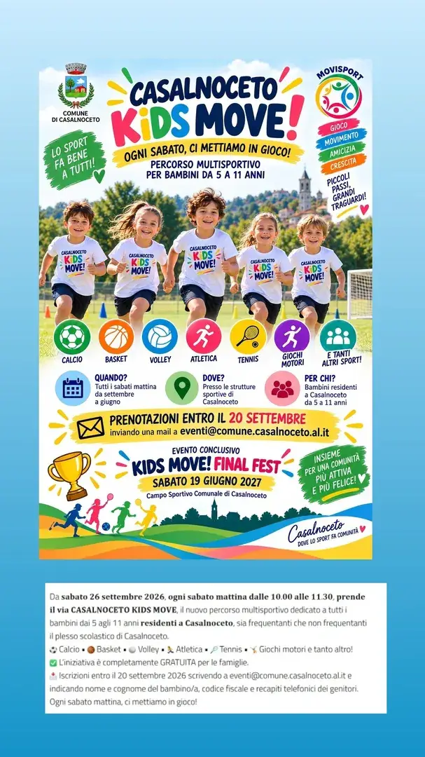 Locandina: Kids Move! Final Fest - Comune di Casalnoceto