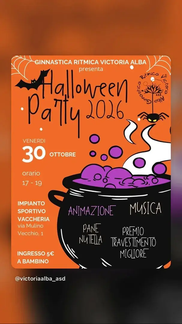 Locandina: Halloween Party 2026 - Ginnastica Ritmica Victoria Alba