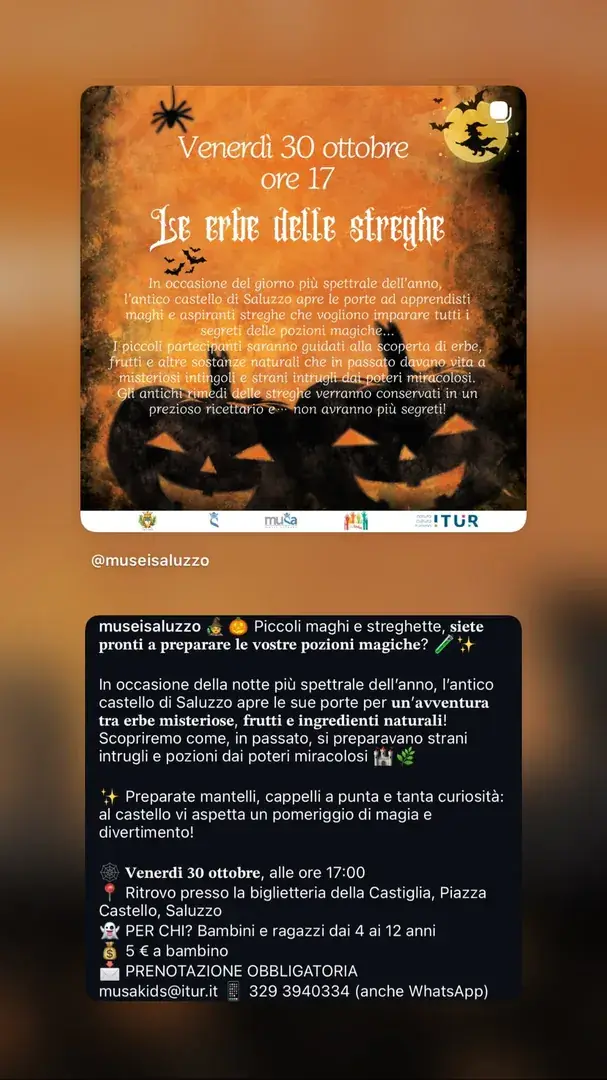 Locandina: Le erbe delle streghe - Musei Saluzzo / ITUR