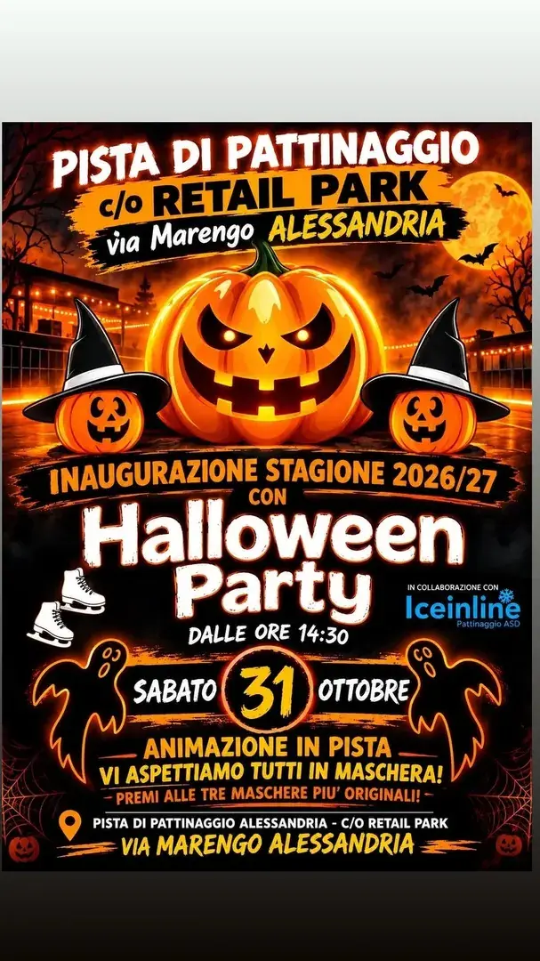 Locandina: Halloween Party - Inaugurazione Stagione 2026/27 - Iceinline Pattinaggio ASD