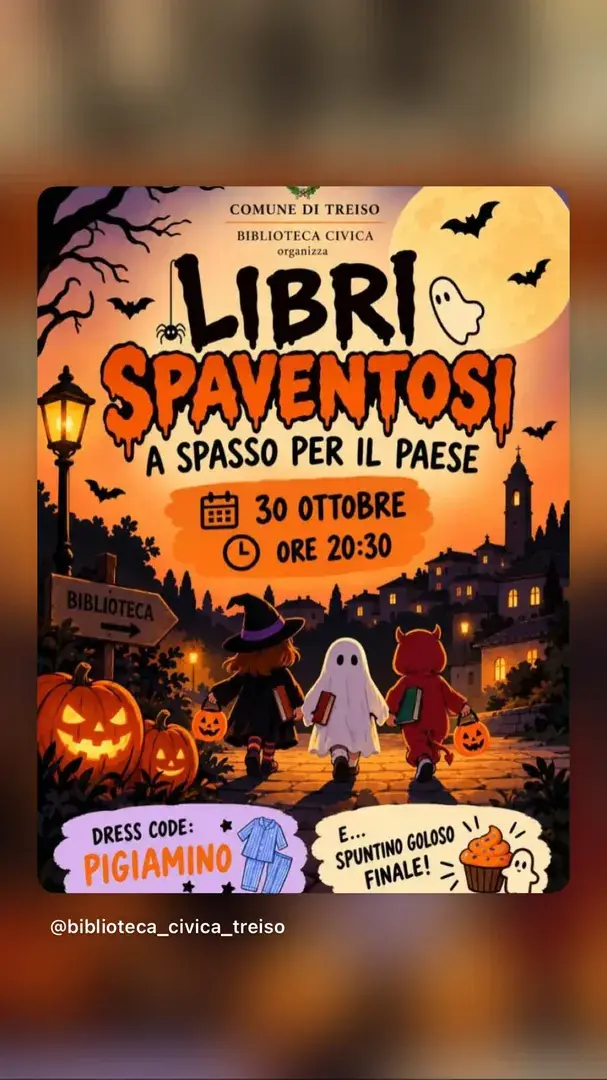 Locandina: Libri Spaventosi a Spasso per il Paese - Biblioteca Civica Comune di Treiso