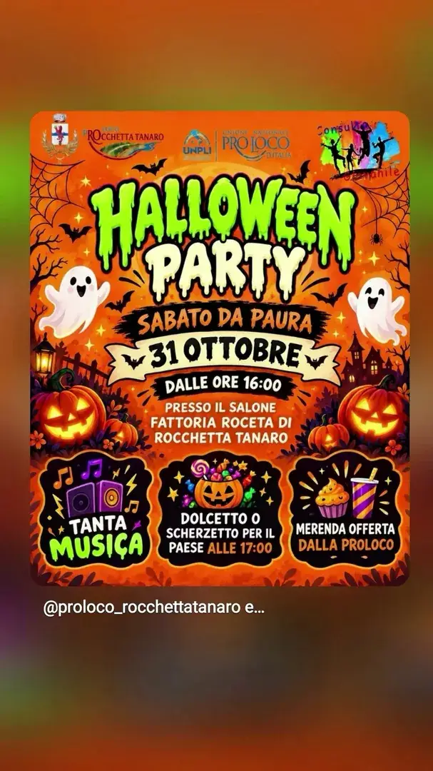 Locandina: Halloween Party - Sabato da Paura - Pro Loco Rocchetta Tanaro