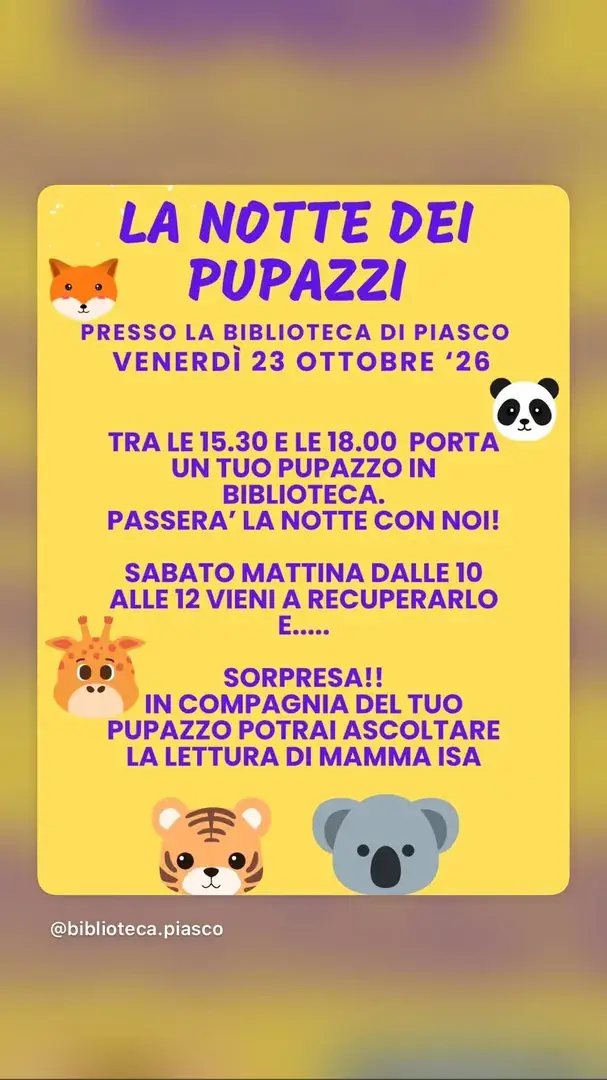 Locandina: La Notte dei Pupazzi - consegna pupazzo
